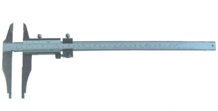 Analóg műhelytolómérő felső mérőpofával 300mm, mérőpofa 100mm, leolv. 0,05mm és 1/128