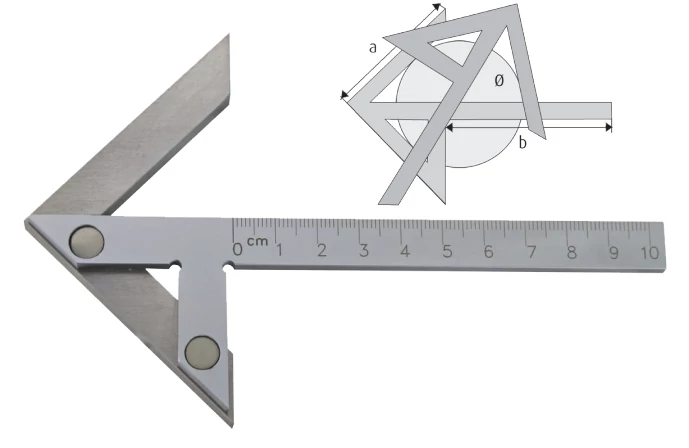 Központozó derékszög, 100x70mm MIB 03044000