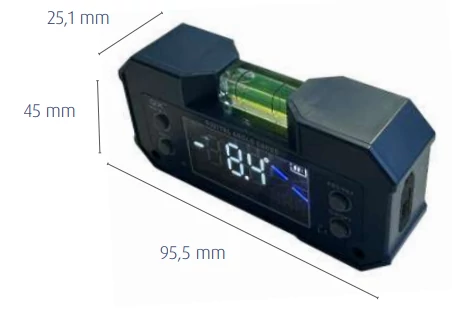 Digitális dőlésmérő, állandó mágnessel és szintezővel, 95,5mm,  0,1 °, 1 mm/m vagy 0,1%  MIB 0607198