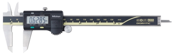 Digitális ABS AOS Tolómérő 0-150 mm, mm/coll, görgővel, sík mélységmérővel Mitutoyo 500-196-30