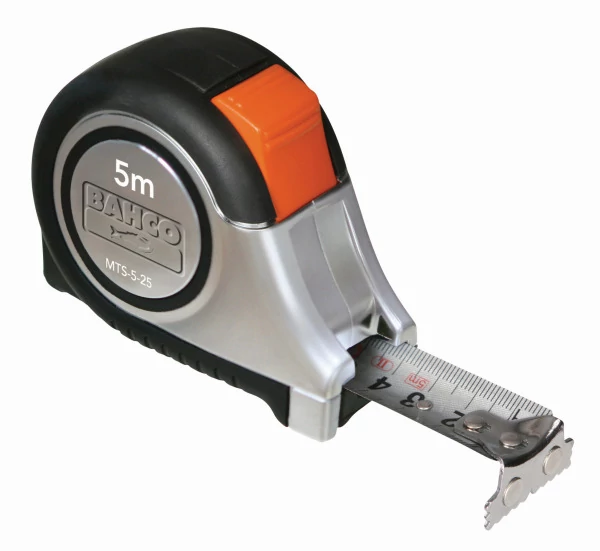 Mérőszalag 5 méteres rozsdamentes, 25mm széles II. pontossági osztály, colos/metrikus Bahco MTS-5-25