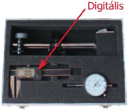 Digitális féktárcsa mérőkészlet 3-részes tolómérő 70/0,01 mágneses óraállvány. Mérőóra 10/0,01 MIB: 01007026