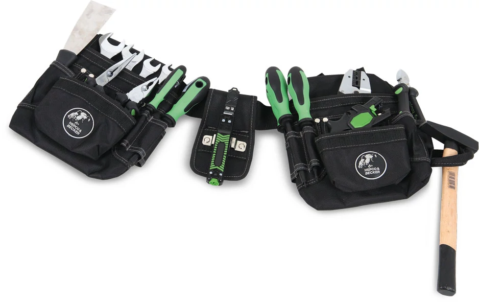 Szerszámtáska erős szövött műanyagból Politex övtáska 2 oldalas sok részesHepco: 00 5856 8019