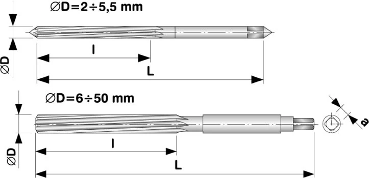 Hengeres szárú kézi dörzsár HSS 