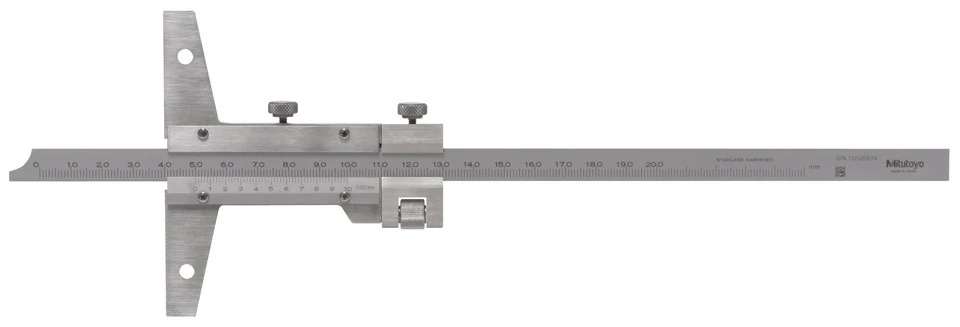 Mélységmérő finombeállítóval Mitutoyo 200/0,02mm 527-102