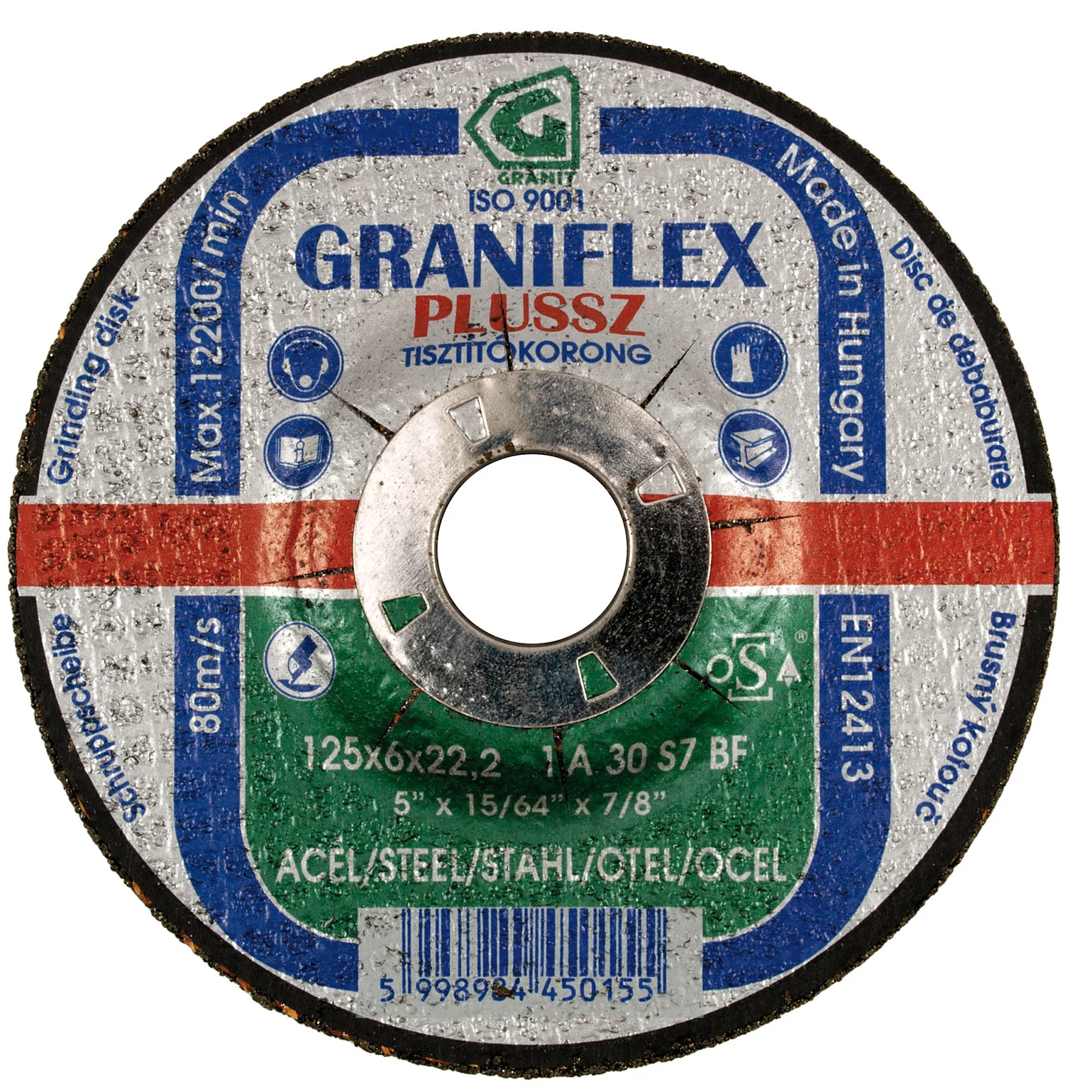 180x4,0x22,23mm Graniflex Plussz tisztítókorong 1A 30S7BF 80  GRANIT: 45023