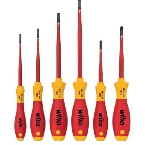 WIHA SoftFinish Csavarhúzókészlet 6 részes lapos/Phillips, szigetelt slimFix 3201 K6:35389
