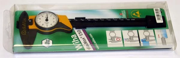 Mérőórás tolómér, műanyag kivitel 150-0,1 mm Wiha 31439