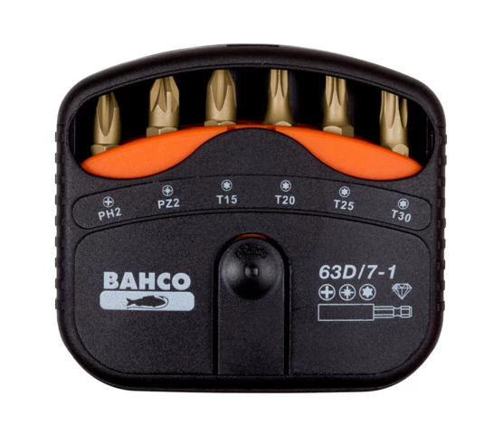 Bit készlet, Diamant, 7-részes, PH, PZ, Torx Bahco: 63D/7-1