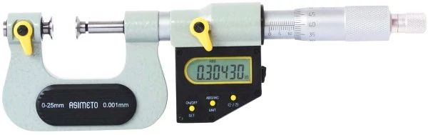 Mikrométer 7 pár cserélhető, különböző profilú mérőülékkel 75-100mm ±0.005mm Asimeto: 146-04-0
