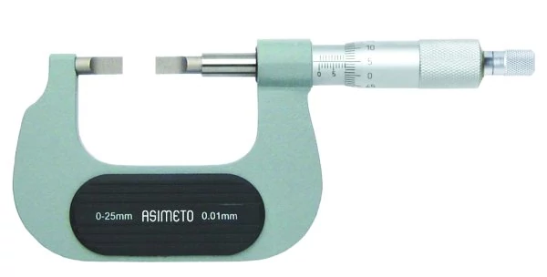 Analóg pengés mikrométer 0-25mm ±0.004mm Asimeto: 112-01-0