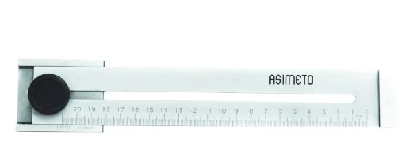 Párhuzamvonalzó lapos tolókával, nóniuszos 0-200mm ±0.2mm Asimeto 322-81-0