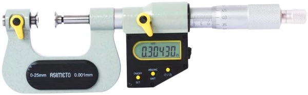 Digitális csavarmenet mikrométerr 25 - 50 mm +/- 0,004 mm Asimeto: 137-02-0