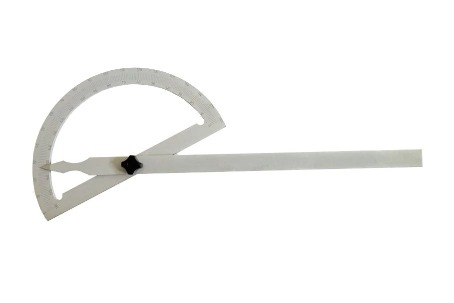 Acél szögmérő, átmérő 200mm,  sín 300mm 0-180fok MIB: 05058003