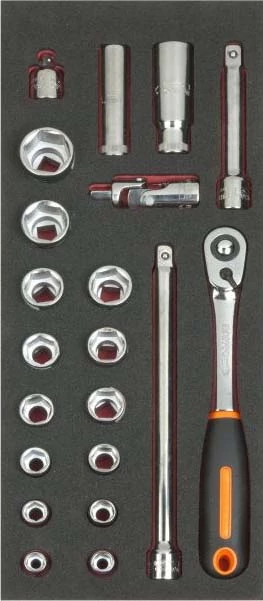 1/3 szerszámmodul szivacs, dugókulcs + tartozék 1/2