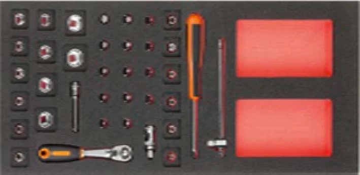 1/3 szerszámmodul szivacs, dugókulcs + tartozék 1/4