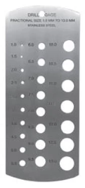 Csigafúró mérősablon 1-13mm 0,5mm-es emelkedés MIB 08082009