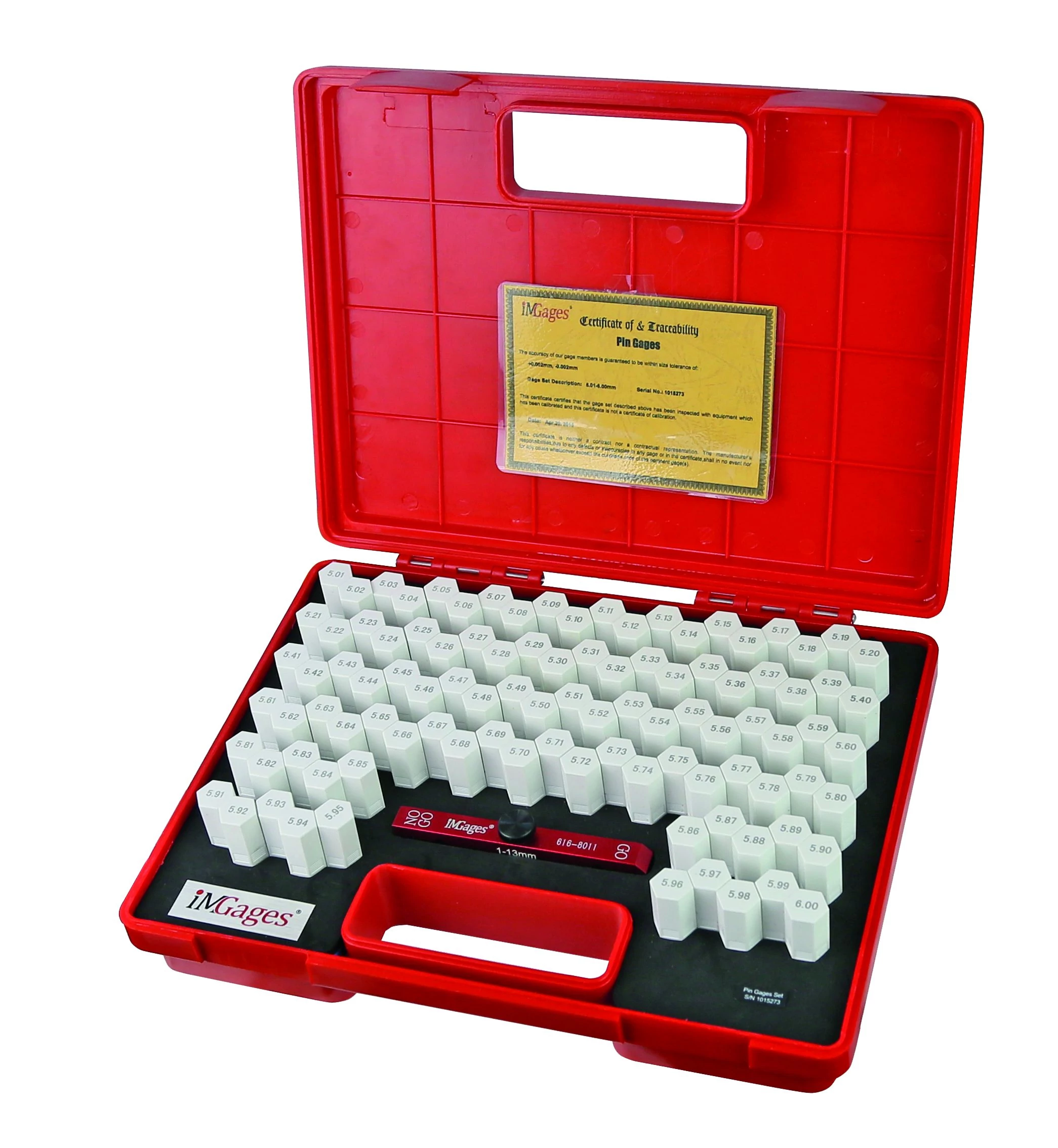 Mérőcsap készlet tartóban, pontosság +-0,004 mm 4,01-5,00 mm-ig MIB: 06061003