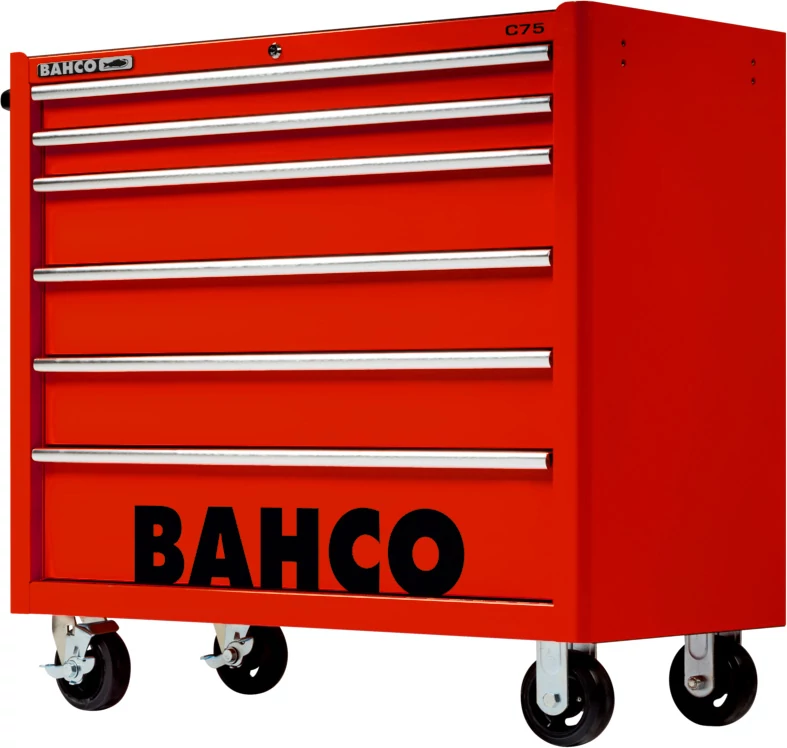 Szerszámkocsi extra széles 6 fiókos könnyített piros Bahco: 1475KXL6RED