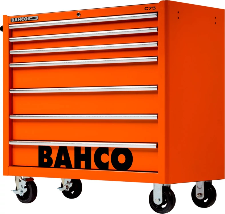 Szerszámkocsi extra széles 7 fiókos könnyített narancs Bahco: 1475KXL7
