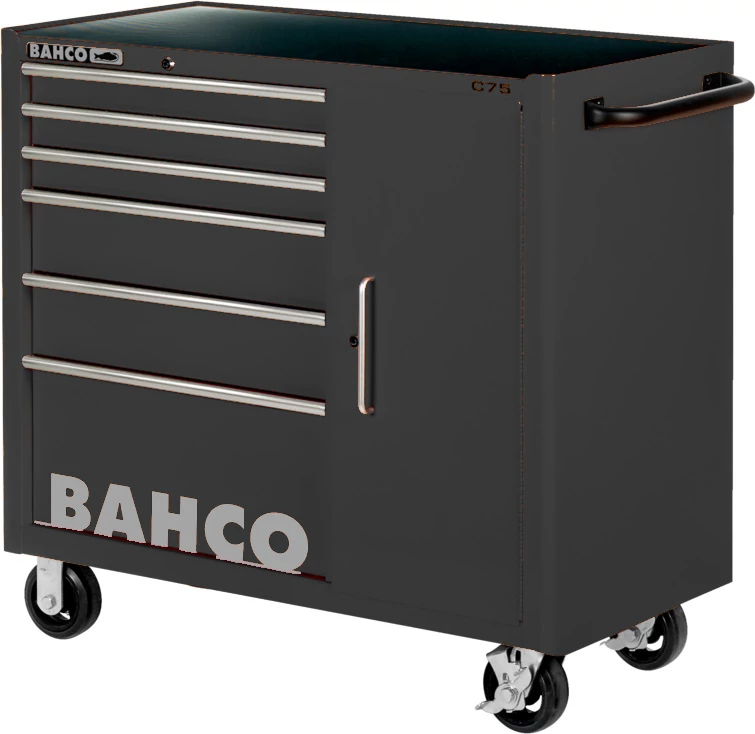 Szerszámkocsi extra széles 6 fiók+szekrény könnyített fekete Bahco: 1475KXL6CBLACK