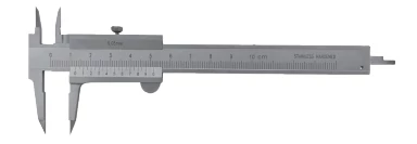 Kis méretű nóniuszos tolómérő, vékony pofákkal, rozsdamentes 100/0,05mm MIB 01004037