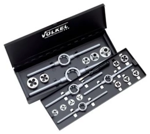 Menetmetsző készlet (19 részes) megvezető tárcsákkal  M3-M12, HSS  Völkel 49599
