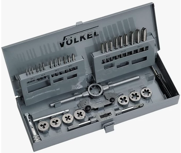 Menetmetsző - fúró készlet (31 részes)  M3-M12, HSS  Völkel 49501