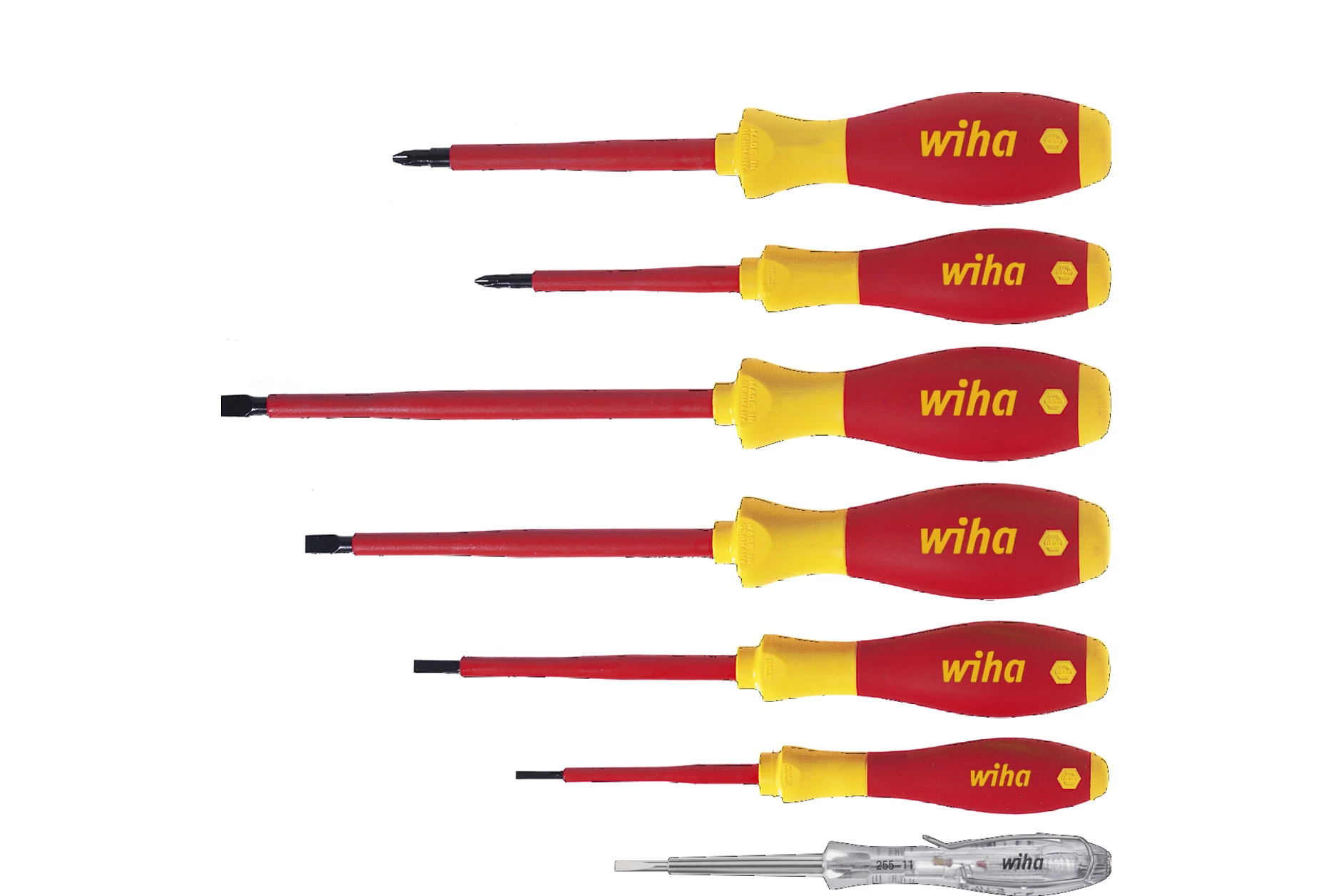 WIHA SoftFinish® villanyszerelő lapos/Phillips csavarhúzókészlet, 7 részes. 320N SF K7: 00834