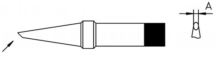 PT AA8  Pákahegy 1.6 x 33 mm, 425°C  Weller: 4PTAA8-1