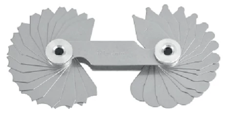 Rozsdamentes rádiuszsablon klt., konkáv és konvex, 17 db , 1,0-7,0 mm Asimeto: 303-23